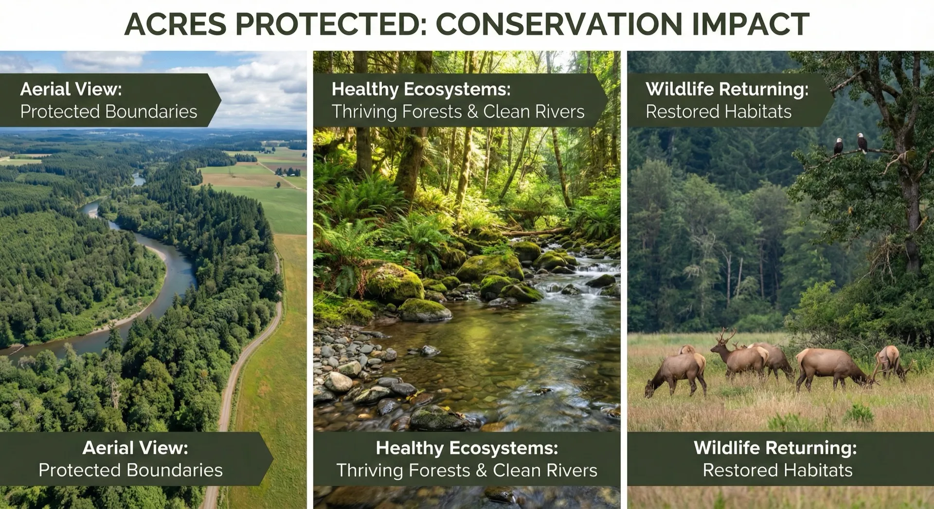 Aerial views of protected conservation land